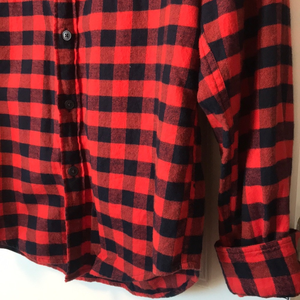 J. Crew Button-Up Red Plaid Flannel - Picture 4 of 6